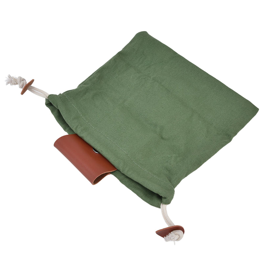 Fruit Picking Bag Waist Hanging Canvas Material PU Style Folded Save Space Belt Foraging BagMilitary Green