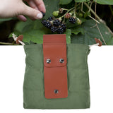 Fruit Picking Bag Waist Hanging Canvas Material PU Style Folded Save Space Belt Foraging BagMilitary Green