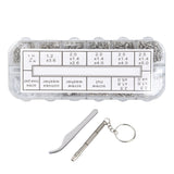 Glasses Repair Kit Eyeglass Screws Set with Nut Screwdriver Tweezer for Cellphone Tablet Watch Clock Glasses