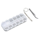 Glasses Repair Kit Eyeglass Screws Set with Nut Screwdriver Tweezer for Cellphone Tablet Watch Clock Glasses