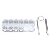 Glasses Repair Kit Eyeglass Screws Set with Nut Screwdriver Tweezer for Cellphone Tablet Watch Clock Glasses - Top-Down View