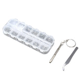 Glasses Repair Kit Eyeglass Screws Set with Nut Screwdriver Tweezer for Cellphone Tablet Watch Clock Glasses - Rear View