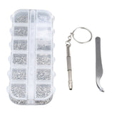Glasses Repair Kit Eyeglass Screws Set with Nut Screwdriver Tweezer for Cellphone Tablet Watch Clock Glasses - Extra Image