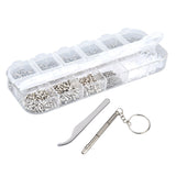 Glasses Repair Kit Eyeglass Screws Set with Nut Screwdriver Tweezer for Cellphone Tablet Watch Clock Glasses - Extra Image