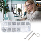 Glasses Repair Kit Eyeglass Screws Set with Nut Screwdriver Tweezer for Cellphone Tablet Watch Clock Glasses