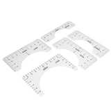 T Shirt Ruler Reusable PVC Shirt Guide Ruler Round Neck Alignment Ruler for Household Office - Side View