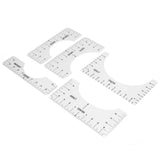 T Shirt Ruler Reusable PVC Shirt Guide Ruler Round Neck Alignment Ruler for Household Office