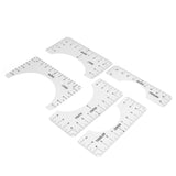 T Shirt Ruler Reusable PVC Shirt Guide Ruler Round Neck Alignment Ruler for Household Office - 45-Degree Angle