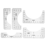 T Shirt Ruler Reusable PVC Shirt Guide Ruler Round Neck Alignment Ruler for Household Office - Low Angle