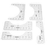T Shirt Ruler Reusable PVC Shirt Guide Ruler Round Neck Alignment Ruler for Household Office - Extra Image