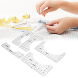 T Shirt Ruler Reusable PVC Shirt Guide Ruler Round Neck Alignment Ruler for Household Office