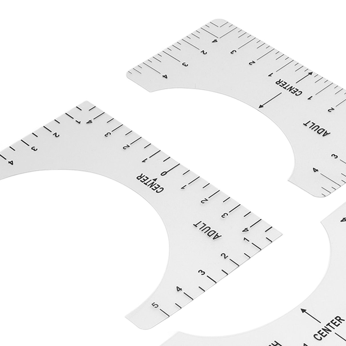T Shirt Ruler Reusable PVC Shirt Guide Ruler Round Neck Alignment Ruler for Household Office