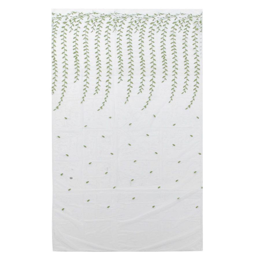 1x2.5m Green Willow Leaves Printed Modern Tulle Curtains Window Voile Curtain for Living Room Bedroom