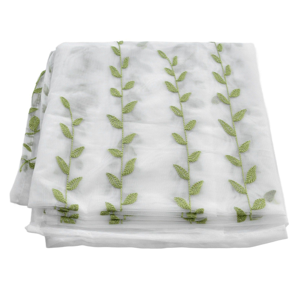 1x2.5m Green Willow Leaves Printed Modern Tulle Curtains Window Voile Curtain for Living Room Bedroom