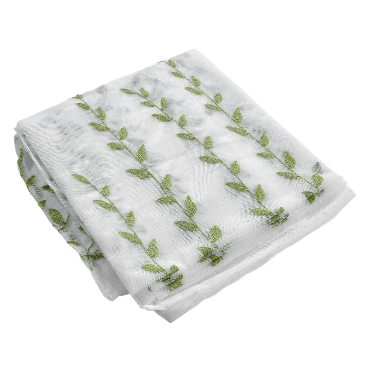 1x2.5m Green Willow Leaves Printed Modern Tulle Curtains Window Voile Curtain for Living Room Bedroom