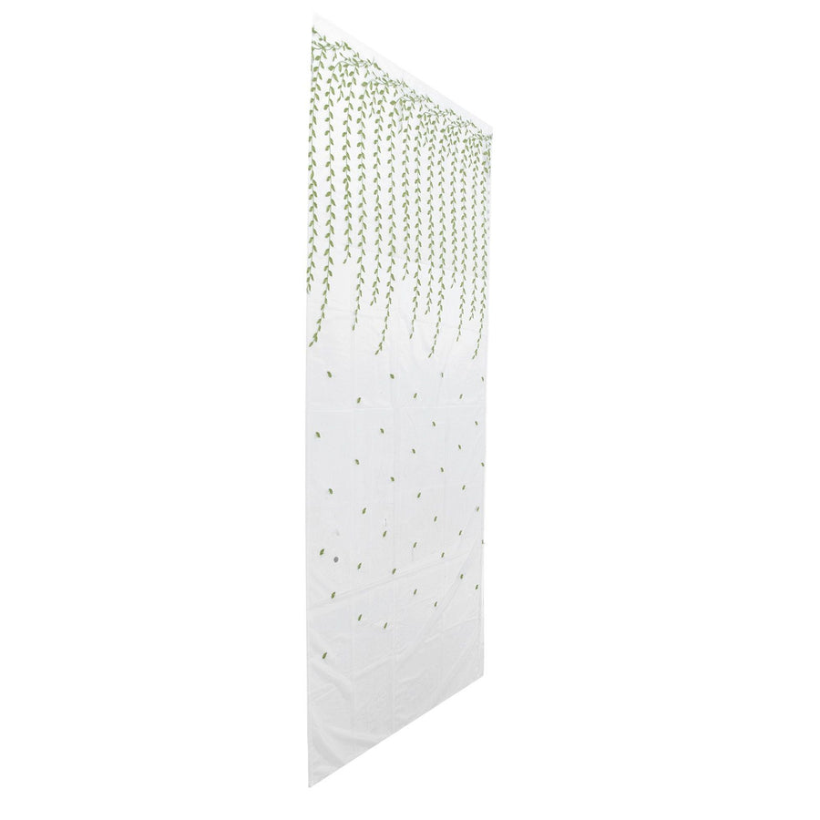 1x2.5m Green Willow Leaves Printed Modern Tulle Curtains Window Voile Curtain for Living Room Bedroom