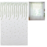 1x2.5m Green Willow Leaves Printed Modern Tulle Curtains Window Voile Curtain for Living Room Bedroom