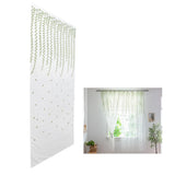 1x2.5m Green Willow Leaves Printed Modern Tulle Curtains Window Voile Curtain for Living Room Bedroom - Extra Image