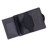 Credit Card Holders Large Capacity Small Light Black Tabby Portable Business Card Case for Business Trips Travel Parties - Low Angle