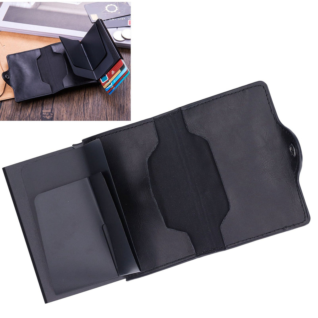 Credit Card Holders Large Capacity Small Light Black Tabby Portable Business Card Case for Business Trips Travel Parties
