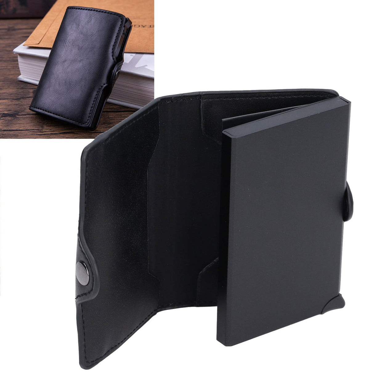 Credit Card Holders Large Capacity Small Light Black Tabby Portable Business Card Case for Business Trips Travel Parties