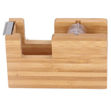 Desktop Tape Dispenser Bamboo Wood Tape Cutter Holder Adhesive Roll Base Stationery Tool