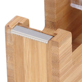 Desktop Tape Dispenser Bamboo Wood Tape Cutter Holder Adhesive Roll Base Stationery Tool