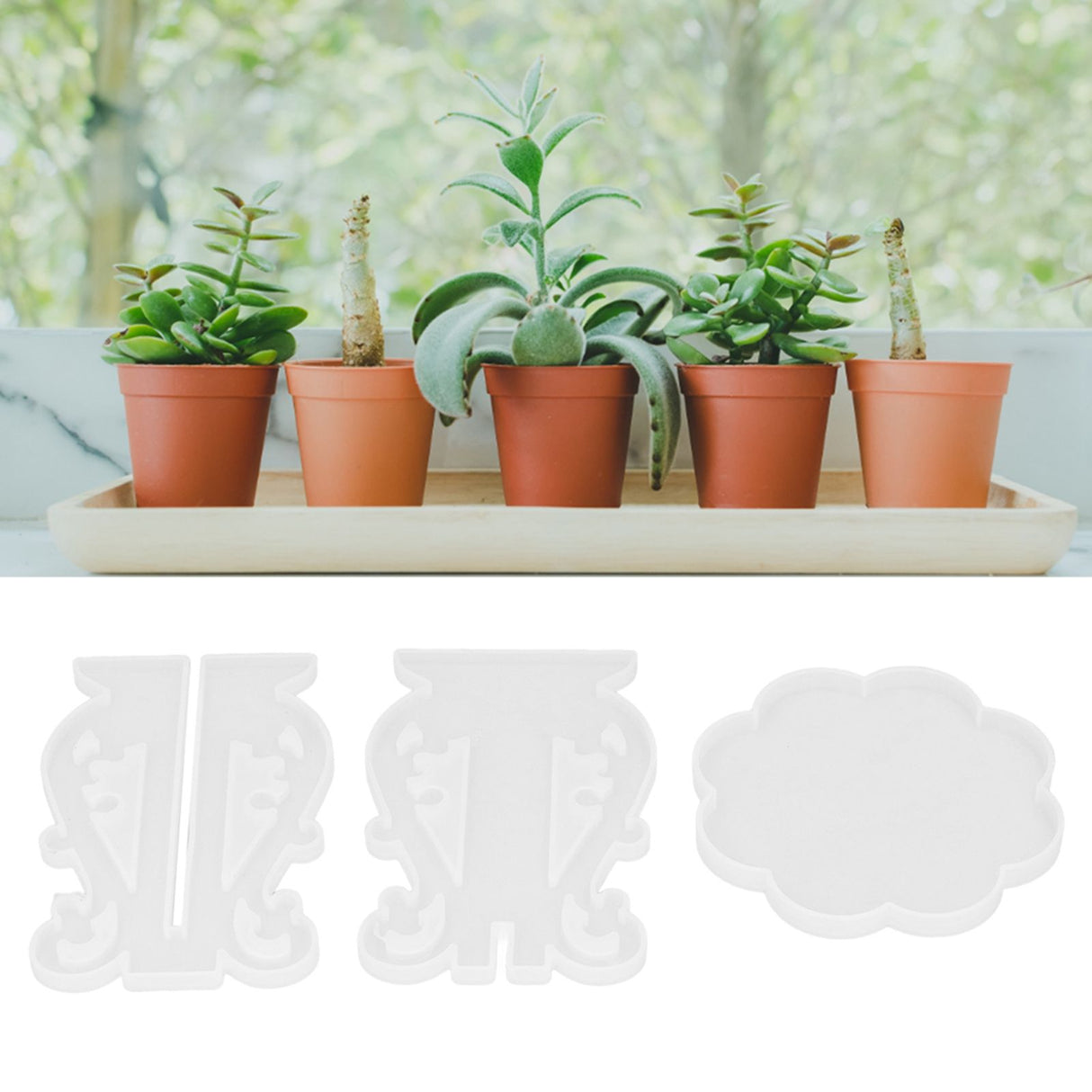 3Pcs DIY Flower Pot Shelf Mold Easy Demoulding Soft Good Toughness Irregular Branches Flower Pot Shelf Mold for DIYEuropean 60-732