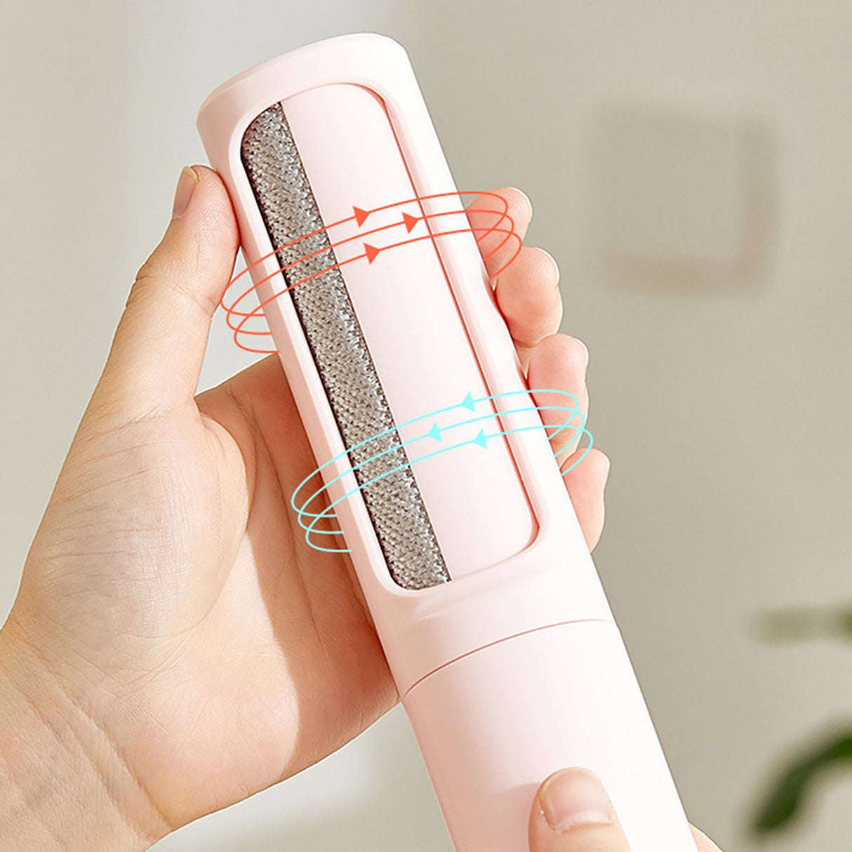 Rotation Pet Hair Remover Portable Mini Static Dog Hair Lint Remover Cleaning Device for HouseholdPink