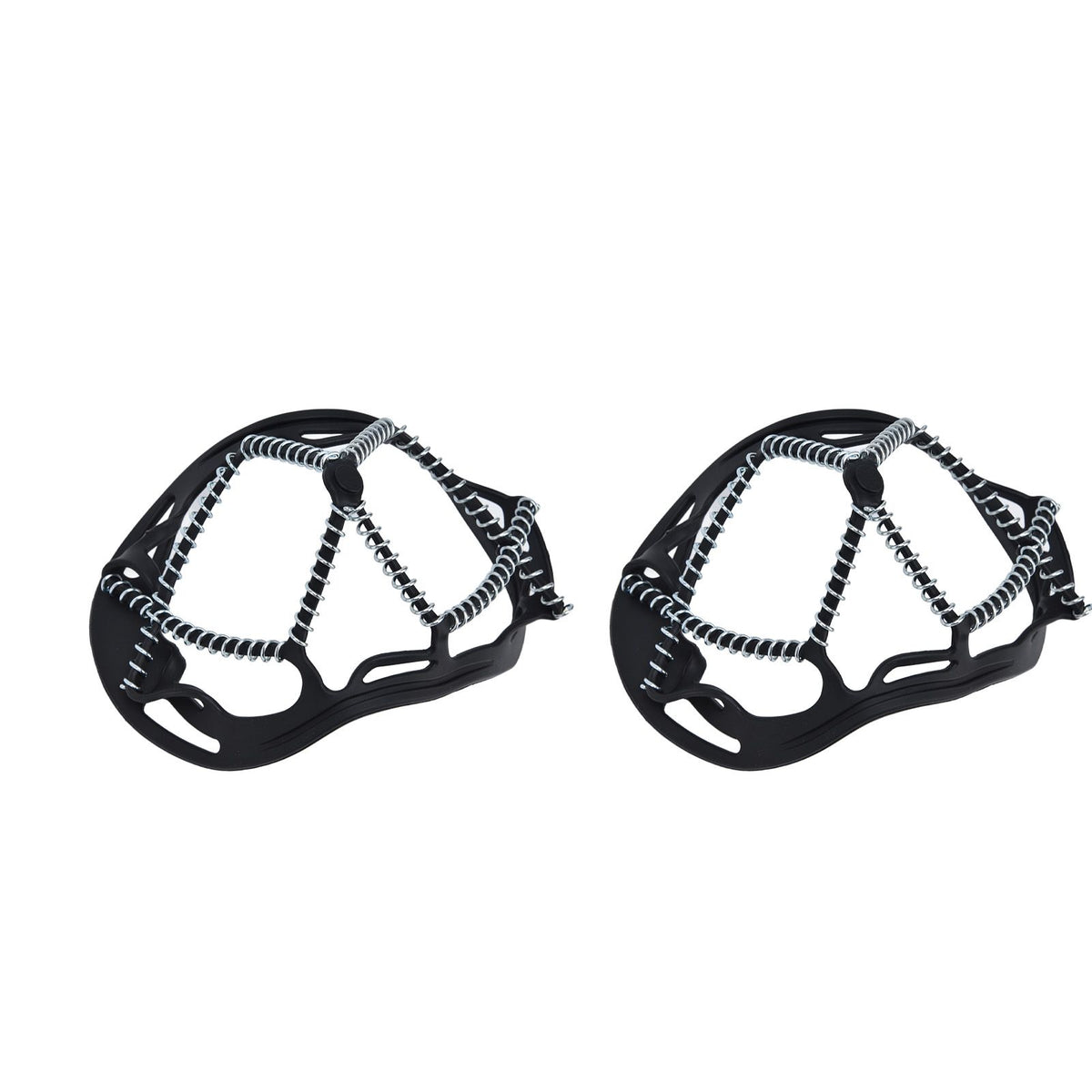 2Pcs Walk Traction Cleats Prevent Slipping High Tension Spring Crampons for Hiking Jogging Hunting