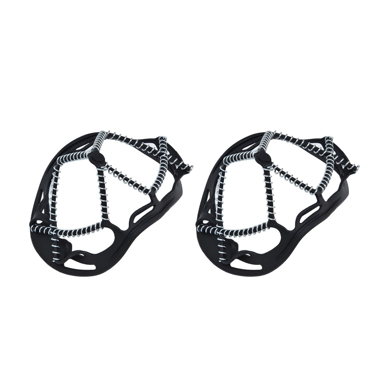 2Pcs Walk Traction Cleats Prevent Slipping High Tension Spring Crampons for Hiking Jogging Hunting