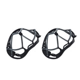 2Pcs Walk Traction Cleats Prevent Slipping High Tension Spring Crampons for Hiking Jogging Hunting - Front View