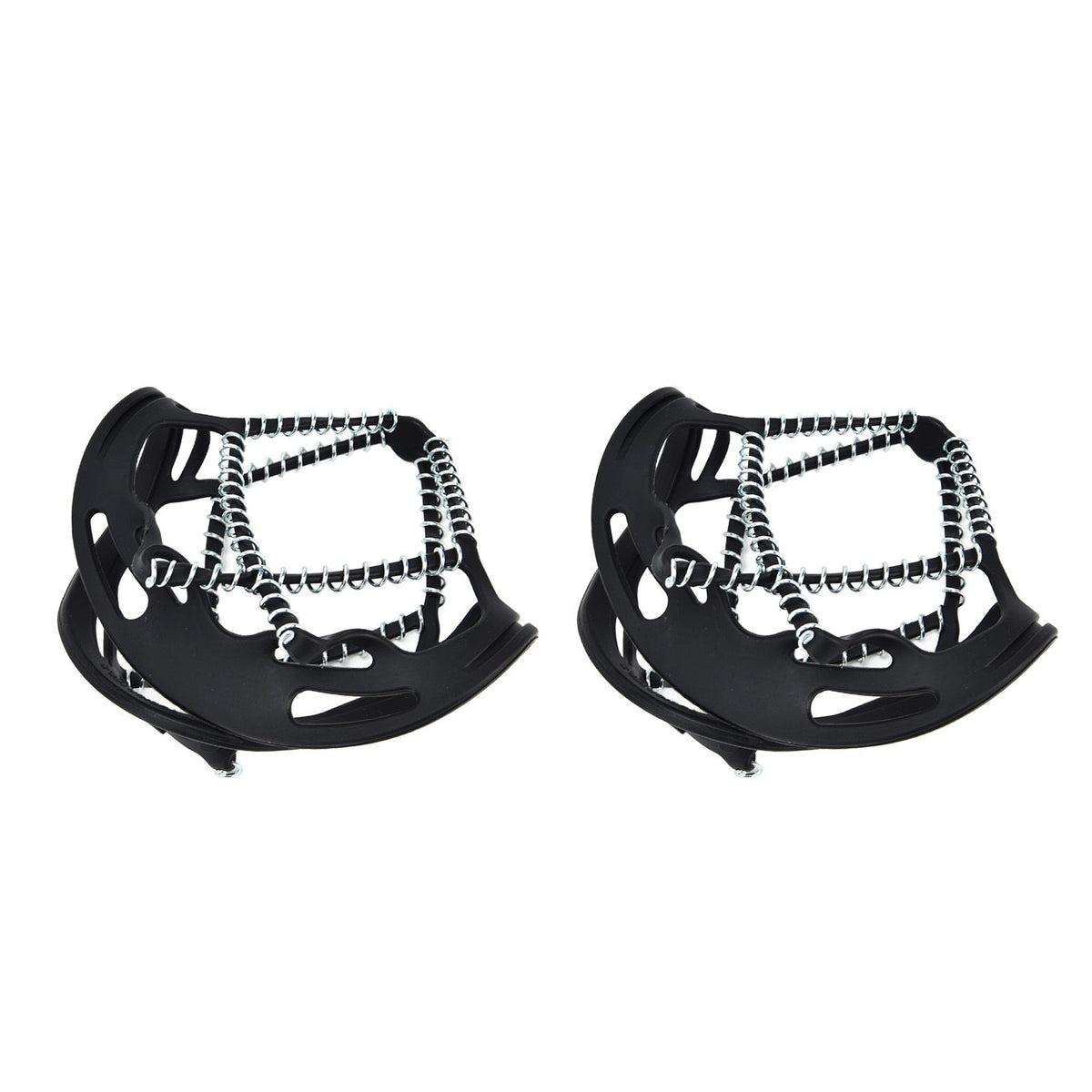 2Pcs Walk Traction Cleats Prevent Slipping High Tension Spring Crampons for Hiking Jogging Hunting