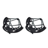 2Pcs Walk Traction Cleats Prevent Slipping High Tension Spring Crampons for Hiking Jogging Hunting - Side View