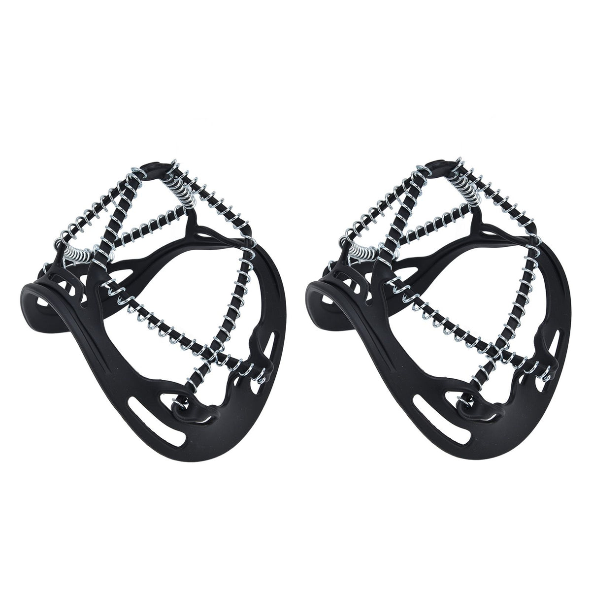 2Pcs Walk Traction Cleats Prevent Slipping High Tension Spring Crampons for Hiking Jogging Hunting