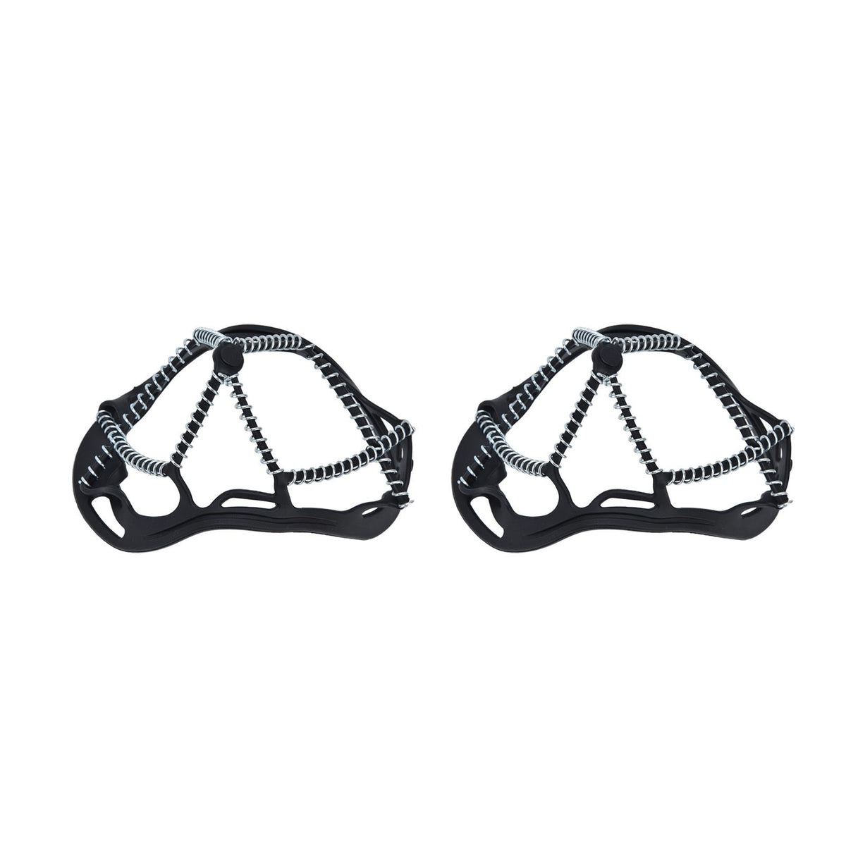 2Pcs Walk Traction Cleats Prevent Slipping High Tension Spring Crampons for Hiking Jogging Hunting