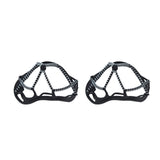 2Pcs Walk Traction Cleats Prevent Slipping High Tension Spring Crampons for Hiking Jogging Hunting