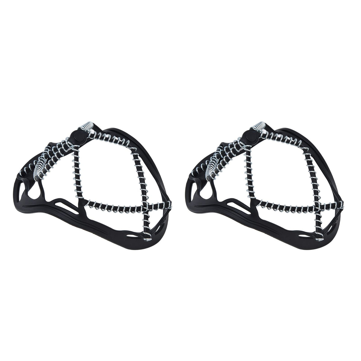 2Pcs Walk Traction Cleats Prevent Slipping High Tension Spring Crampons for Hiking Jogging Hunting