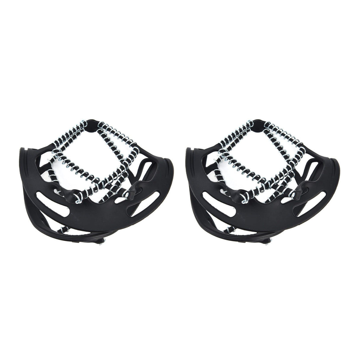 2Pcs Walk Traction Cleats Prevent Slipping High Tension Spring Crampons for Hiking Jogging Hunting