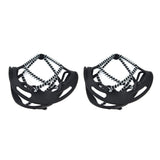 2Pcs Walk Traction Cleats Prevent Slipping High Tension Spring Crampons for Hiking Jogging Hunting