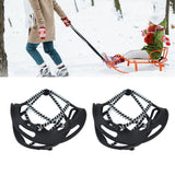 2Pcs Walk Traction Cleats Prevent Slipping High Tension Spring Crampons for Hiking Jogging Hunting