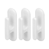 8Pcs Wall Self Adhesive Curtain Hooks White Reusable Plastic Curtain Buckles with Wall Hook for Apartment Home Office - Side View