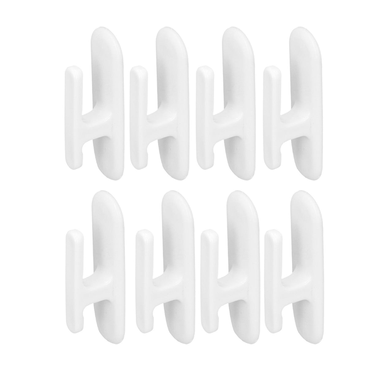 8Pcs Wall Self Adhesive Curtain Hooks White Reusable Plastic Curtain Buckles with Wall Hook for Apartment Home Office