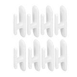 8Pcs Wall Self Adhesive Curtain Hooks White Reusable Plastic Curtain Buckles with Wall Hook for Apartment Home Office - Close-Up Angle