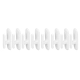 8Pcs Wall Self Adhesive Curtain Hooks White Reusable Plastic Curtain Buckles with Wall Hook for Apartment Home Office - Low Angle