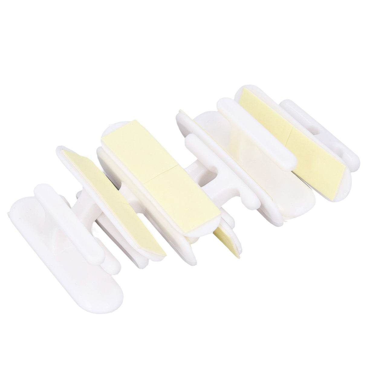 8Pcs Wall Self Adhesive Curtain Hooks White Reusable Plastic Curtain Buckles with Wall Hook for Apartment Home Office