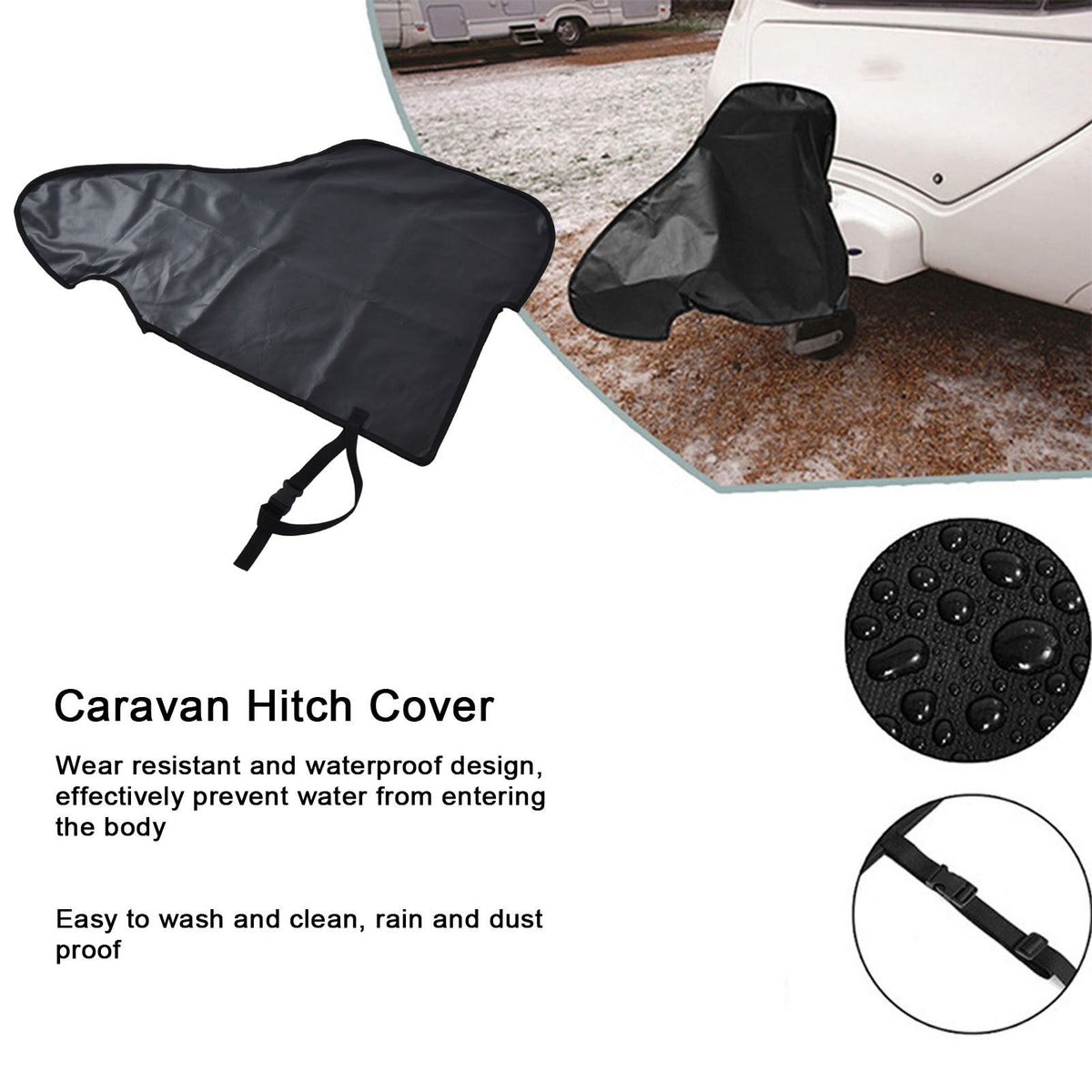 PVC Caravan Hitch Cover Anti UV Dustproof Waterproof Trailer Hitch Lock Cover for Outdoor