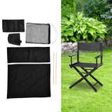 Director Chair Cover Replacement with Storage Bag Canvas Seat Chair Protective Cover for HouseholdBlack