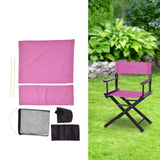 Director Chair Cover Replacement with Storage Bag Canvas Seat Chair Protective Cover for HouseholdRose Red