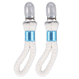 2PCS Cotton Rope Towel Clip Wear Resistant Towel Clips for Home Kitchen Bathroom Cupboards Hanging Towels - Front View
